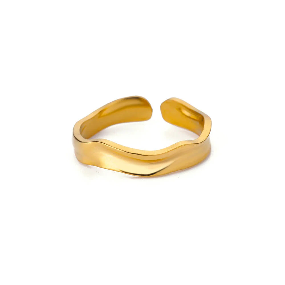 Bagues géométriques en acier inoxydable et Zircon pour femmes, bijoux de luxe, mauvais œil, couleur or, réglables, tendance, cadeau esthétique de mariage