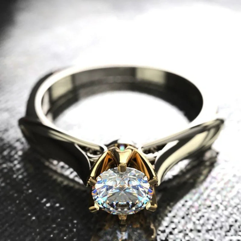 Bague Or 18K Moissanite Naturelle - Bijou Couple Mariage Premium