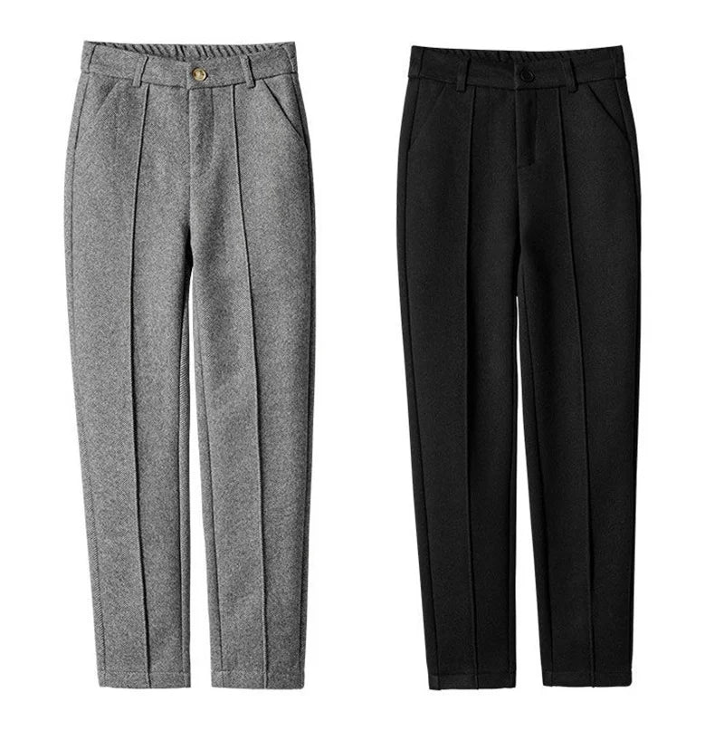 Sarouel Lencensa - Pantalon Velours Taille Haute Élastique Femme Automne-Hiver