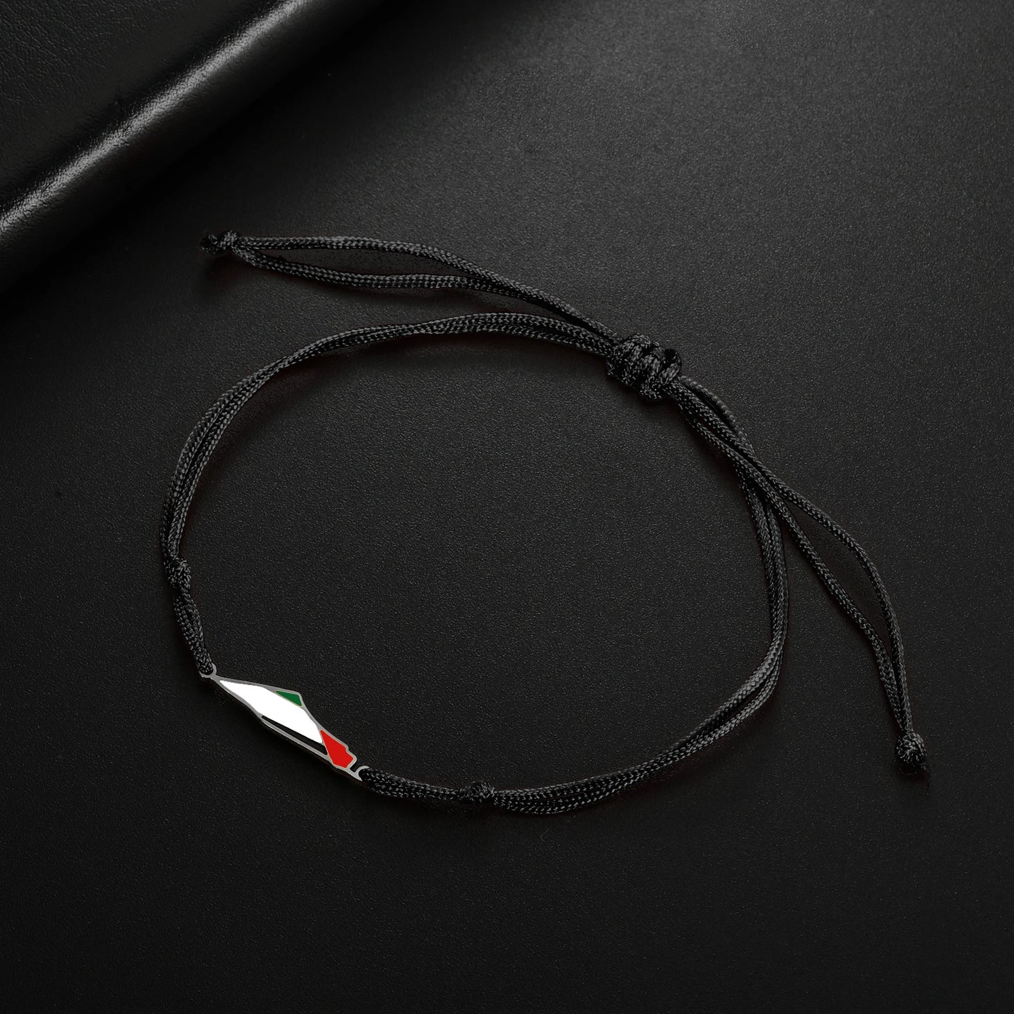 COOLTIME Bracelet à breloques pour femme avec carte de la Palestine en acier inoxydable réglable à double couche pour homme et femme, bijoux en gros