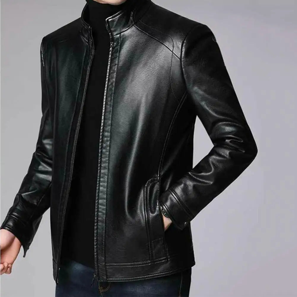 Veste Moto Premium Lencensa -  Cuir Col Montant - Qualité Exceptionnelle Automne