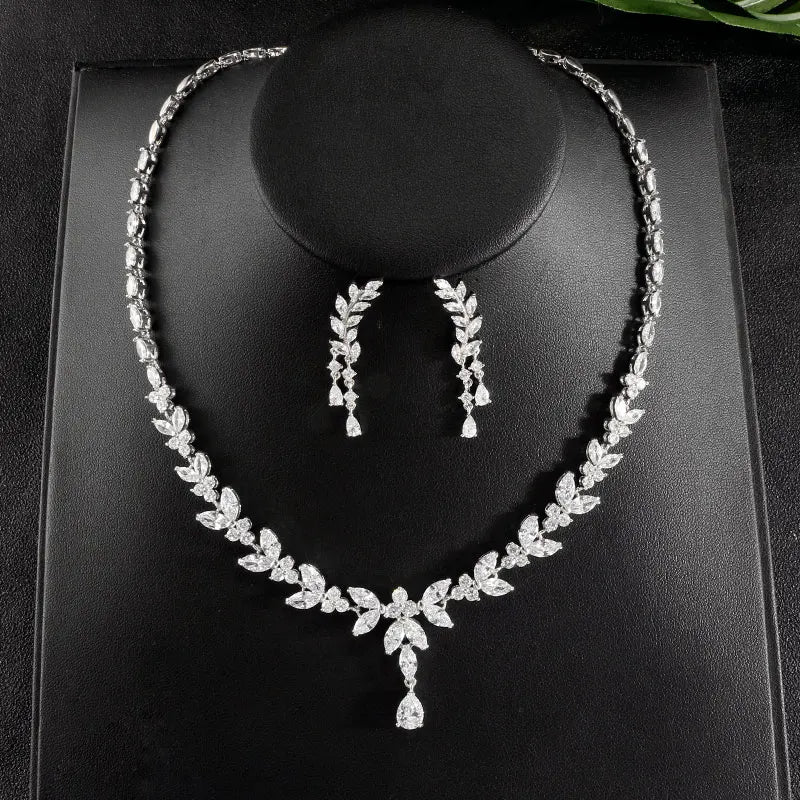 ZAKOL marque de luxe cubique zircone boucles d'oreilles collier élégant magnifique CZ mariage Banquet fête ensemble de bijoux