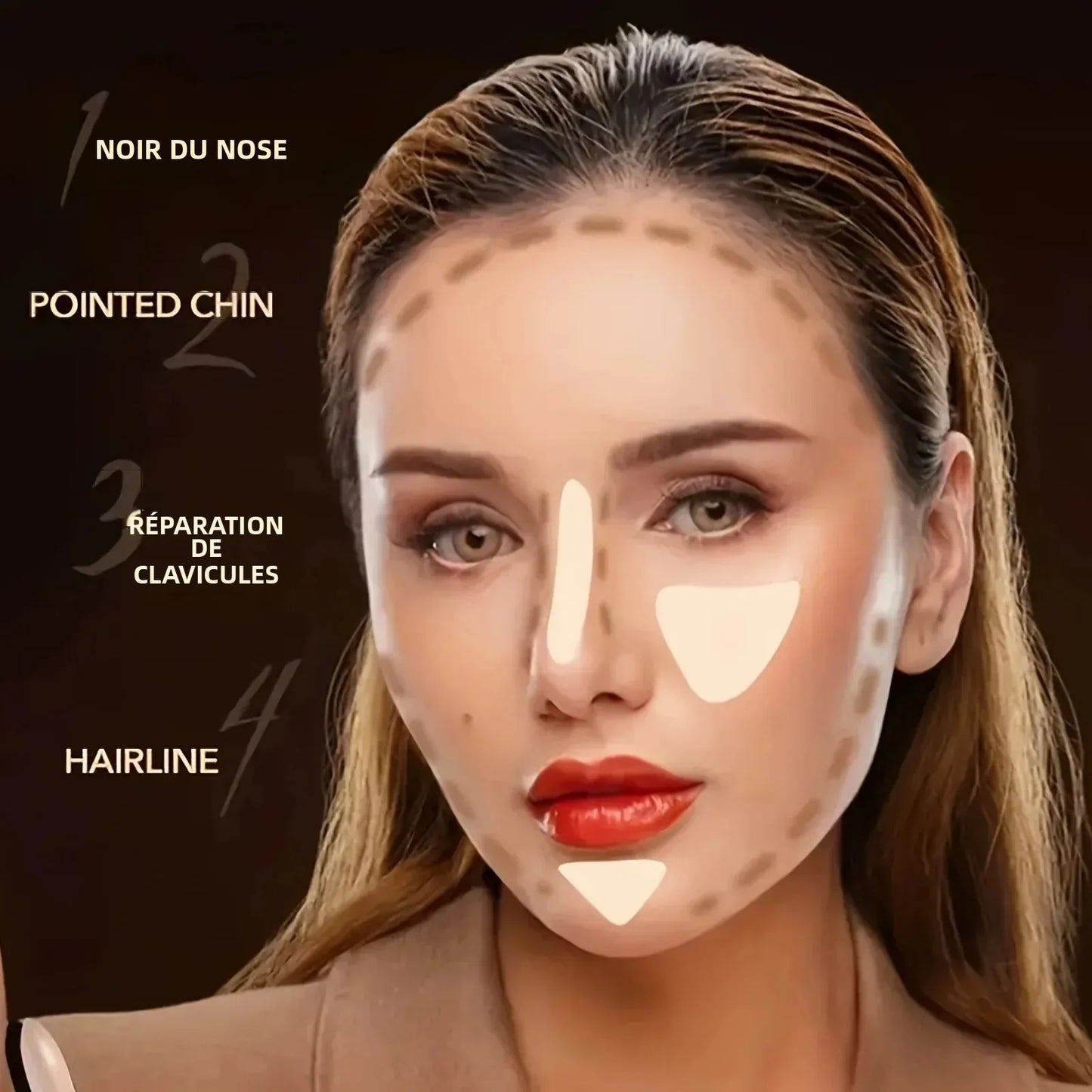 Kit de Palette de maquillage 9 couleurs, 1 pièce, 6 couleurs de Contour et 3 couleurs, outils de beauté imperméables longue durée pour le maquillage des femmes