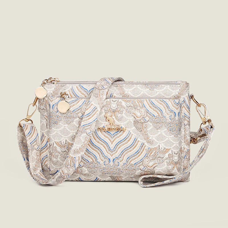 Sac à Main en Cuir de Luxe pour Femme, Sacoche de Marque Authentique, de Styliste, à Bandoulière, Multicouche, 03 Utilisation