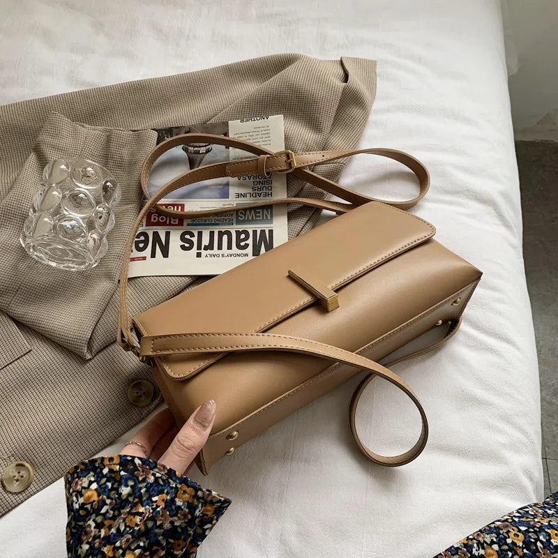 Hot Sacs En Cuir Pu Pour Femmes, Sac Messager Simple, Décontraé, Tout Match, Mode Initiée, Nouveau Style Coréen, Dames