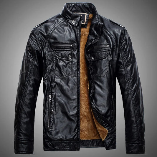 Veste en cuir PU pour hommes, Plus Velvet, Blazer décontracté, Coupe couvertes, CombJacket, Streetwear, Cuir trempé, Vintage