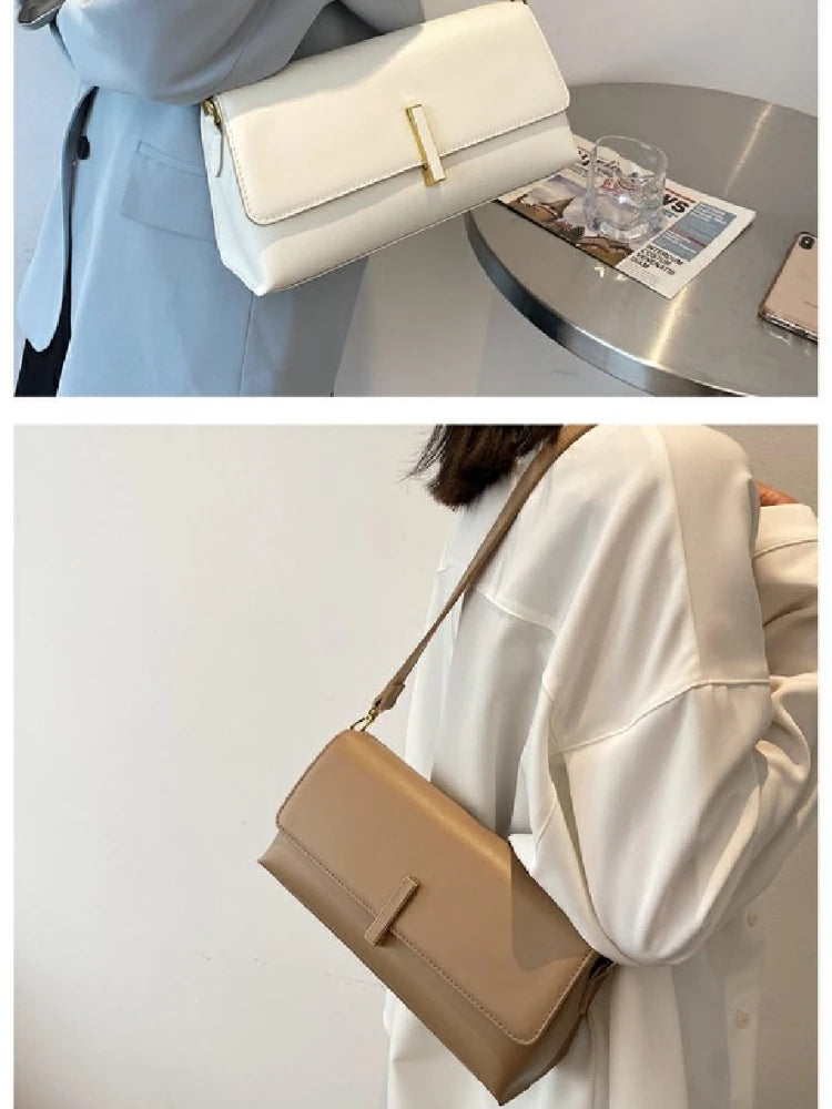 Hot Sacs En Cuir Pu Pour Femmes, Sac Messager Simple, Décontraé, Tout Match, Mode Initiée, Nouveau Style Coréen, Dames