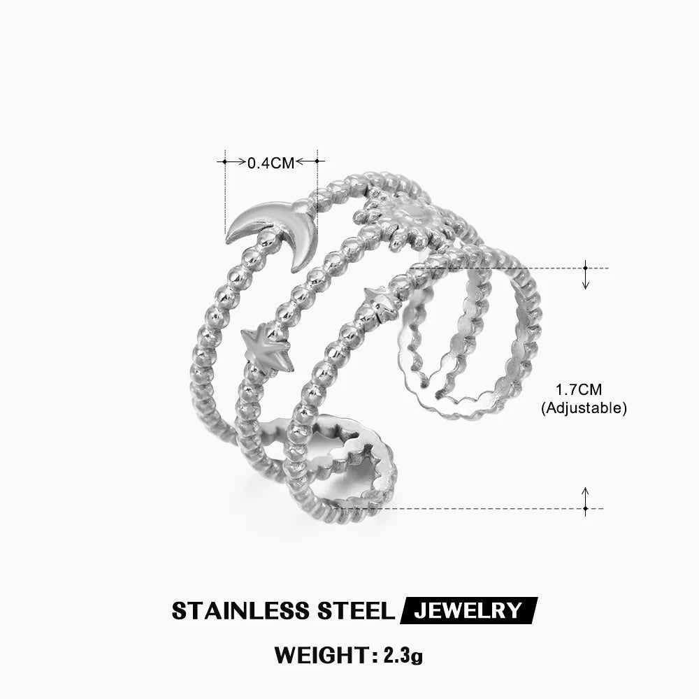 Bague en forme de cœur en acier inoxydable pour femmes, couleur or, anneau creux en métal, Bijoux étanches, cadeau pour petite amie
