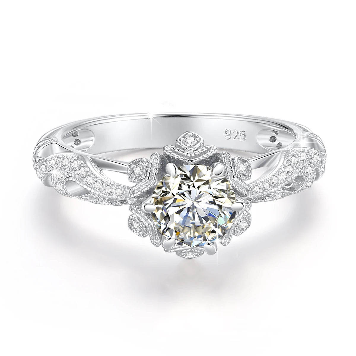 Bague de luxe plaquée or 18 carats pour femmes, 1ct D vvs1, Moissanite, bracelet de mariage en argent 925, haute qualité, cadeau de fiançailles, bijoux fins