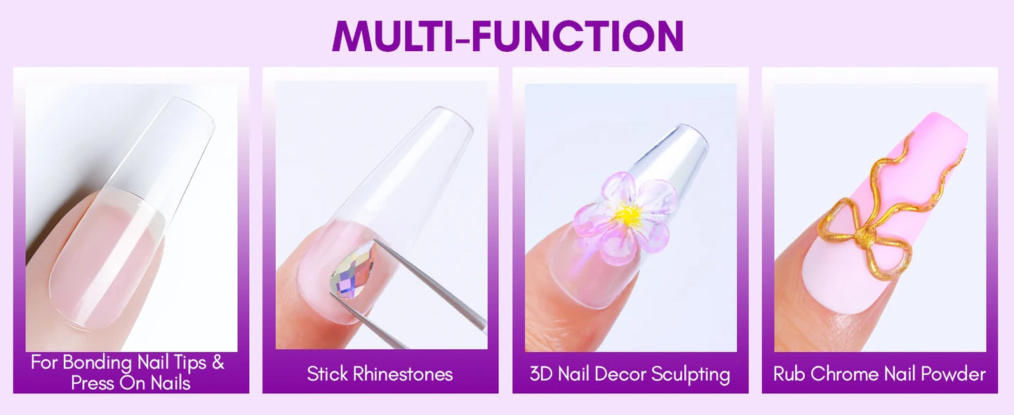 Makartt Dissolvant de colle et de colle à ongles super fort, déboucheur de colle rapide |   Facile retrait avec un applicateur compte-gouttes pour presse sur les ongles