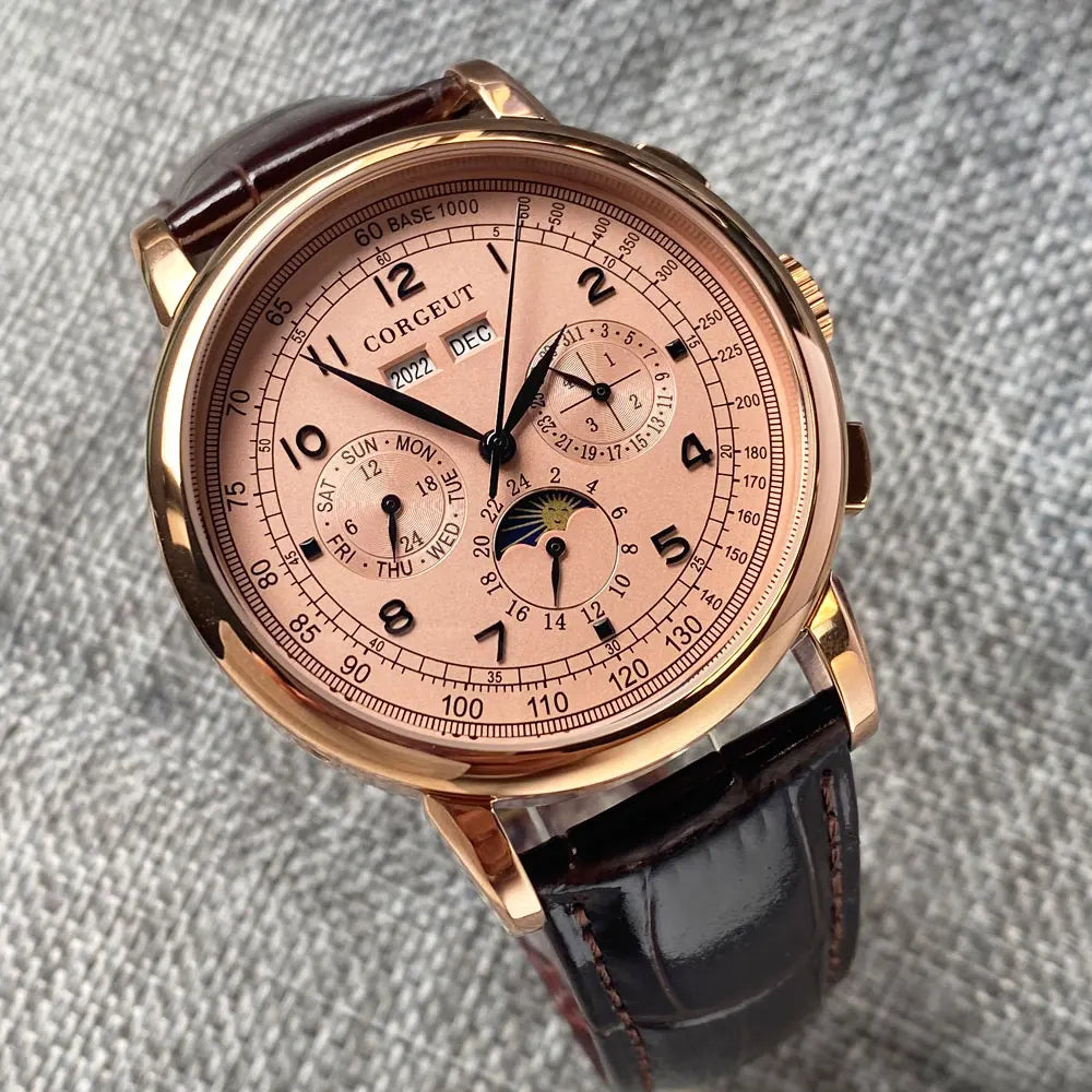 Montre automatique pour hommes Multification Date jour mois année 316L montre mécanique pour hommes boîtier poli indicateur jour/nuit 42mm