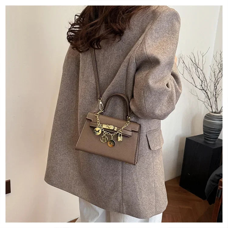 2025 Sac fourre-tout en cuir de luxe pour femme – Sac à main à bandoulière minimaliste, sac de travail de qualité supérieure pour petits lots et essentiels de bureau - Lencensa 