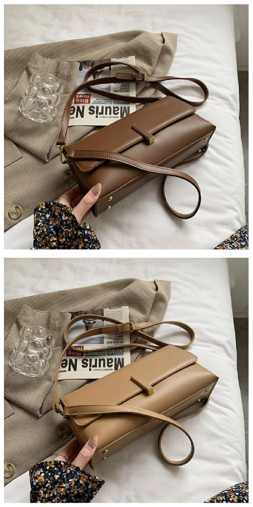 Hot Sacs En Cuir Pu Pour Femmes, Sac Messager Simple, Décontraé, Tout Match, Mode Initiée, Nouveau Style Coréen, Dames