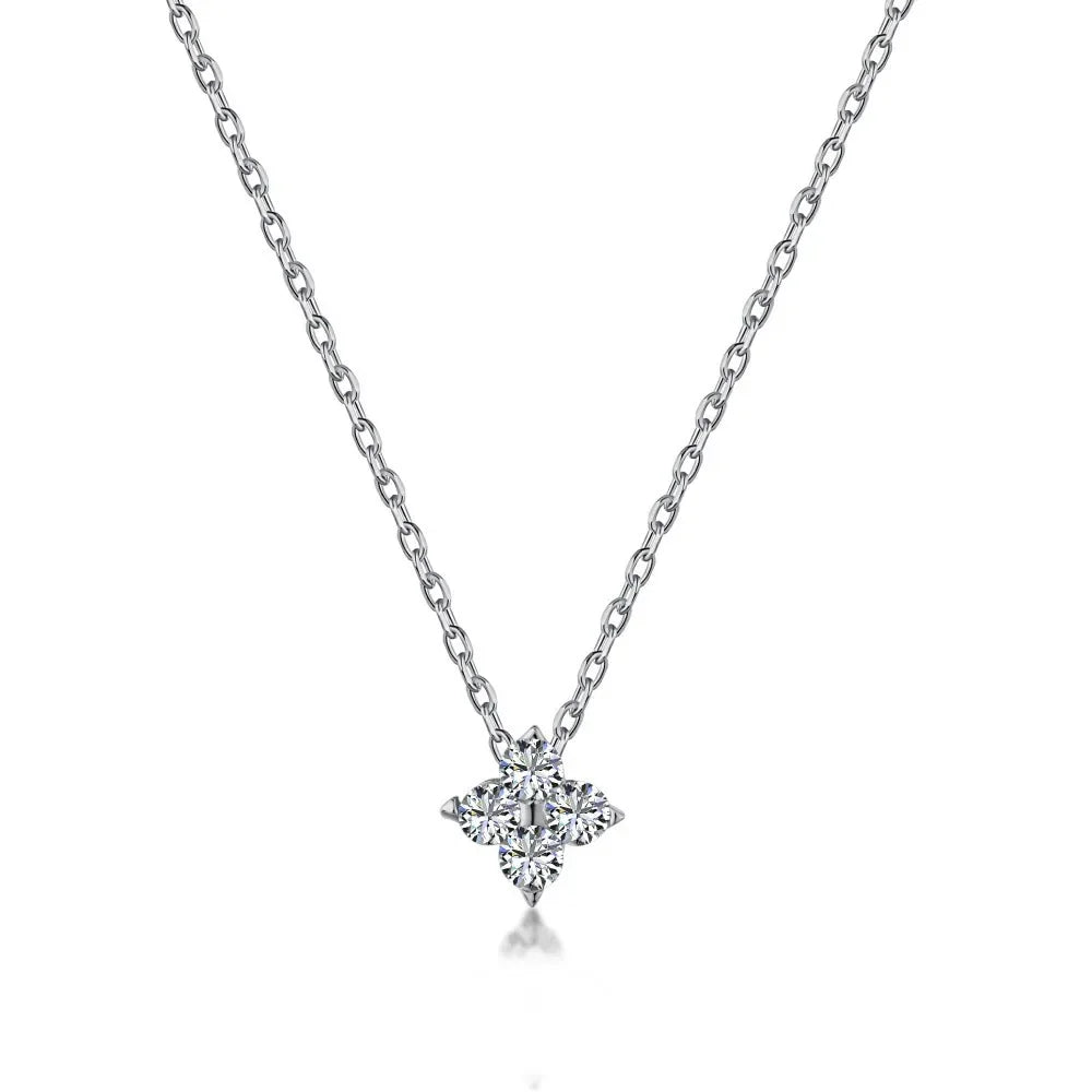 Colliers en acier inoxydable et Zircon pour femmes, plaqué or 18 carats, chaîne à quatre feuilles d'herbe, bijoux de luxe, cadeau, nouvelle collection