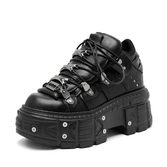 Lencensa - Chaussures Gothiques Premium | Baskets Plateforme Rock Punk de Qualité Supérieure