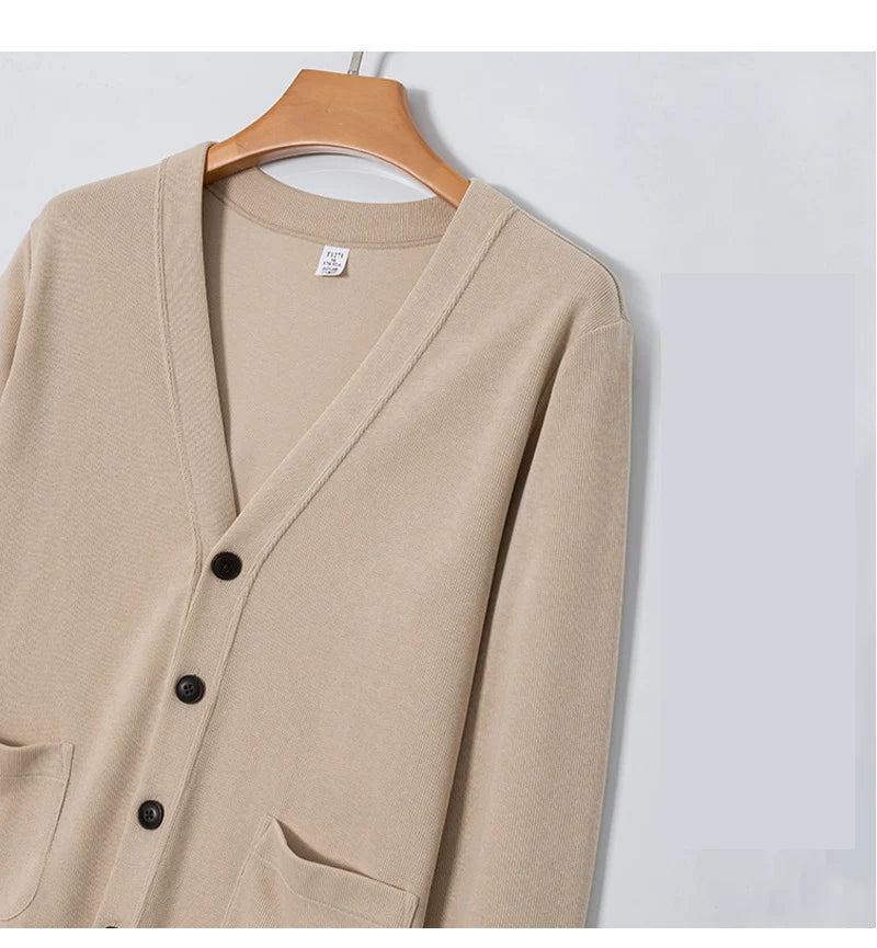 Cardigan Homme BROWON - Pull Col V 80% Coton Mode Coréenne - Lencensa 