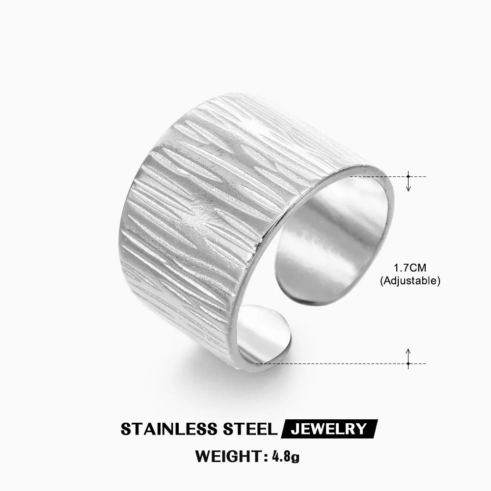 Bague en forme de cœur en acier inoxydable pour femmes, couleur or, anneau creux en métal, Bijoux étanches, cadeau pour petite amie