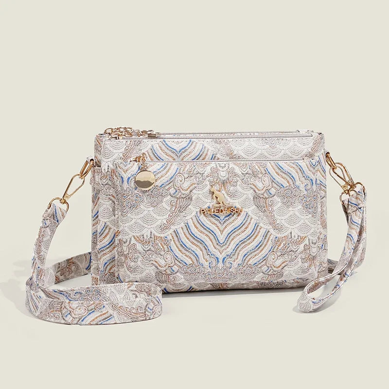 Sac à Main en Cuir de Luxe pour Femme, Sacoche de Marque Authentique, de Styliste, à Bandoulière, Multicouche, 03 Utilisation