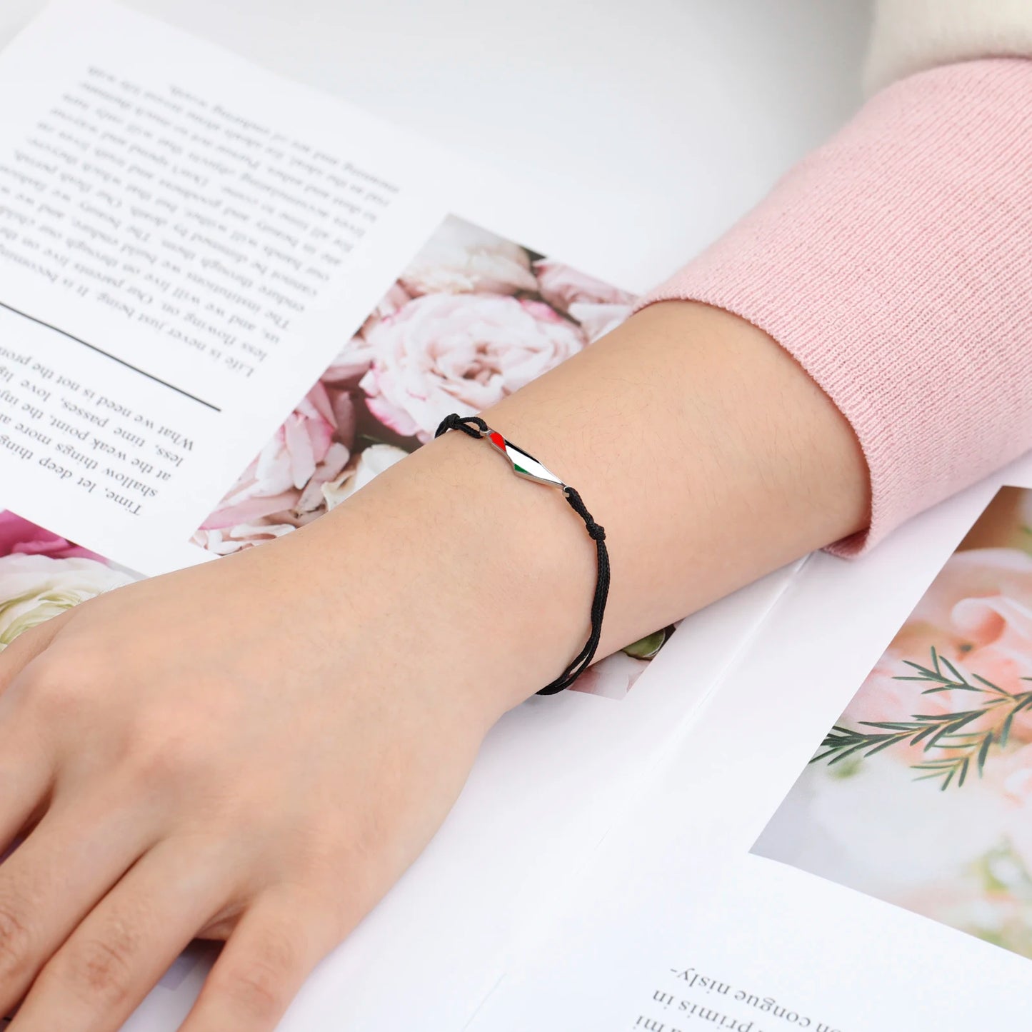 COOLTIME Bracelet à breloques pour femme avec carte de la Palestine en acier inoxydable réglable à double couche pour homme et femme, bijoux en gros