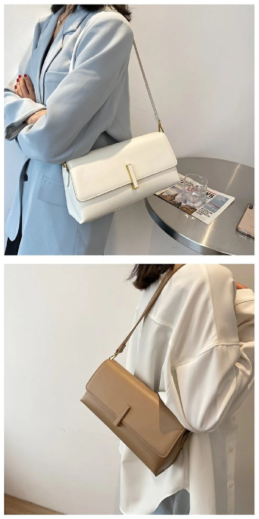Hot Sacs En Cuir Pu Pour Femmes, Sac Messager Simple, Décontraé, Tout Match, Mode Initiée, Nouveau Style Coréen, Dames