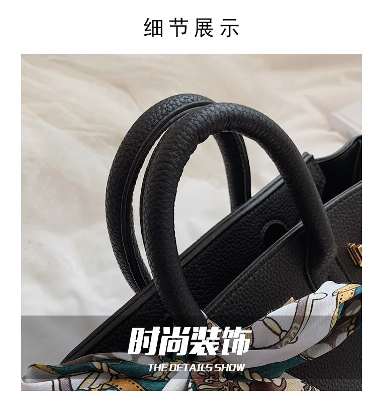 Sac Birkin imprimé écharpe 2025 pour femmes, sac à main à bandoulière en relief à ailes, fourre-tout de luxe à poignée supérieure avec serrure, sac à bandoulière élégant - Lencensa 