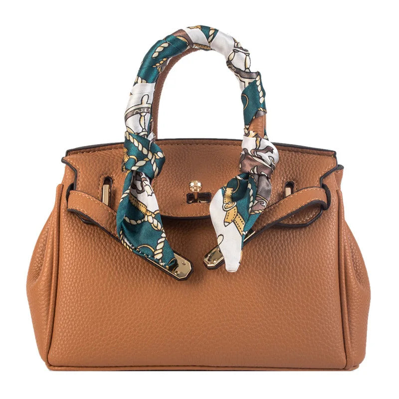 Sac Birkin imprimé écharpe 2025 pour femmes, sac à main à bandoulière en relief à ailes, fourre-tout de luxe à poignée supérieure avec serrure, sac à bandoulière élégant - Lencensa 