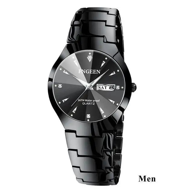 FNGEEN-Montre à Quartz de Luxe en Acier Inoxydable pour Homme et Femme, Montre-Bracelet Étanche pour Couple, Amoureux, 2023, 5808