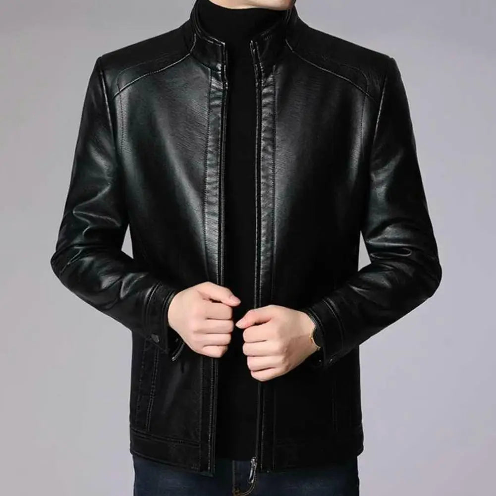 Veste Moto Premium Lencensa -  Cuir Col Montant - Qualité Exceptionnelle Automne
