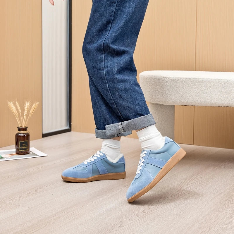 Baskets Femme en Cuir Véritable - Chaussures Décontractées Printemps 2025