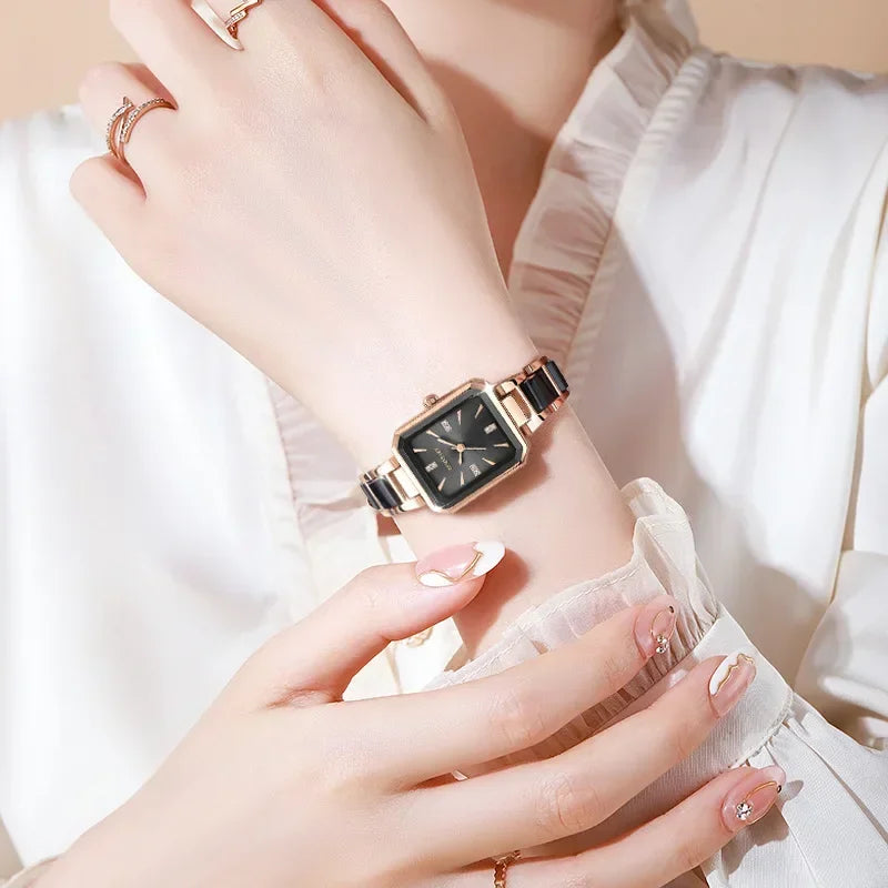 Mode femmes élégantes Montre polyvalente cadran carré montres à Quartz de luxe dames cadeaux montres Reloj Mujer Montre Femme