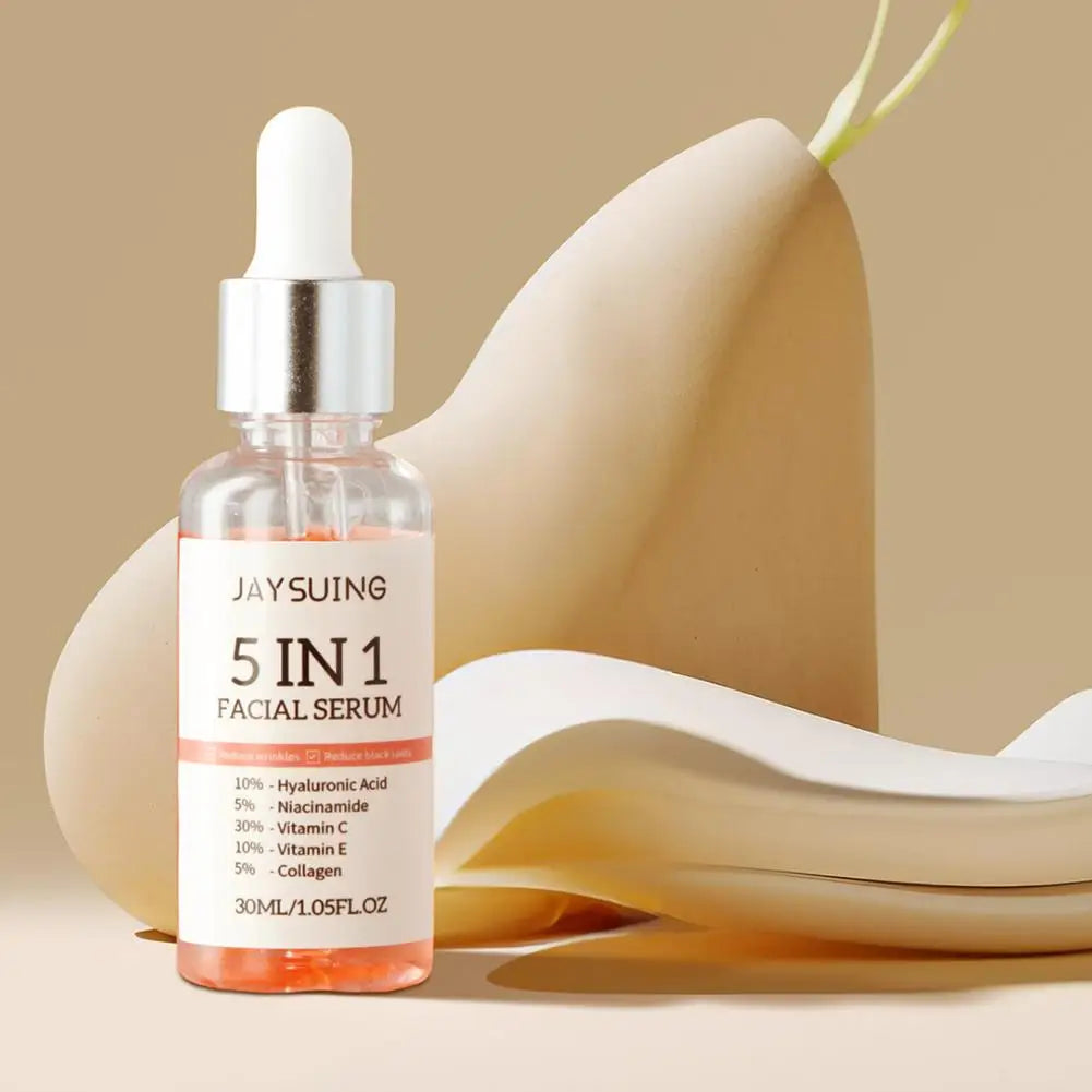 Sérum visage 5 en 1, hydratant, blanchissant, anti-déformable, anti-âge, vitamine C et acide hyaluronique pour réduire les pores, 30ml