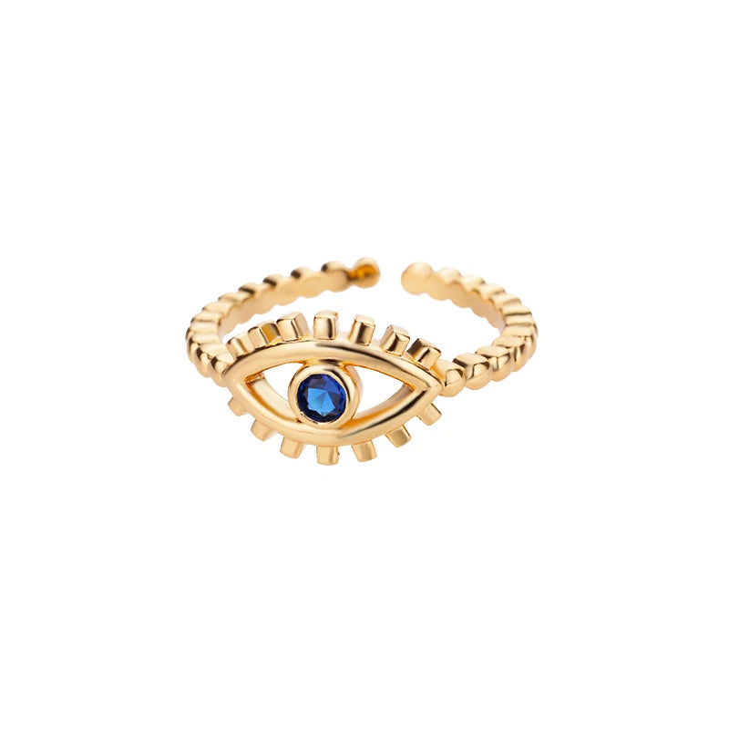 Bague Zircon Dorée Acier Inoxydable - Style Y2K Tendance 2025