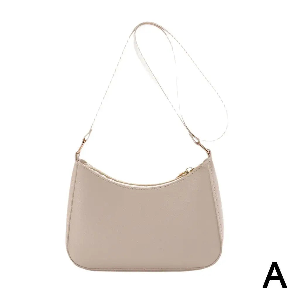 Nouveaux sacs à main de mode pour femmes rétro couleur unie en cuir PU épaule sous les bras sac décontracté femmes Hobos sacs à main sac à main femme - Lencensa 