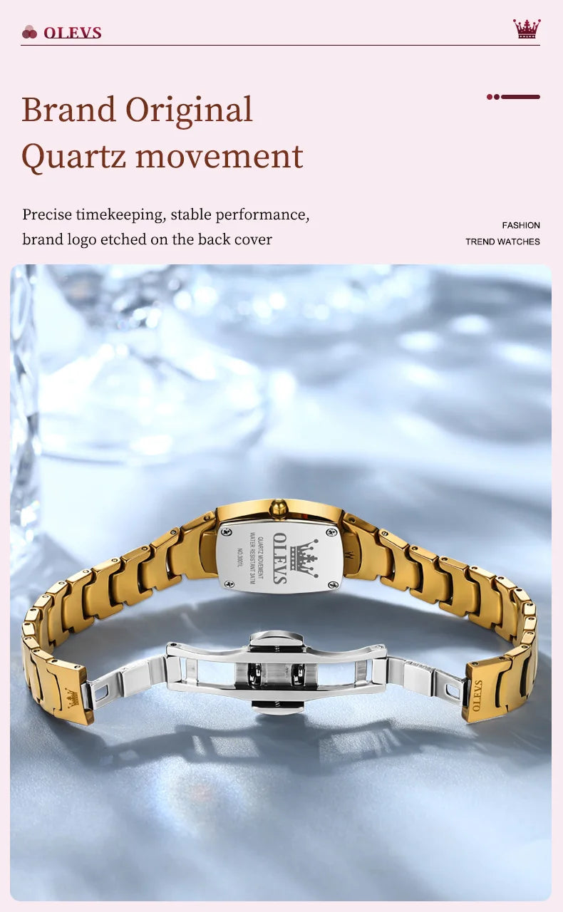 OLEVS 7006 Montres pour Femmes Top marque de luxe Original Quartz Montres Femmes étanche boîtier en acier tungstène bracelet lumineux Date