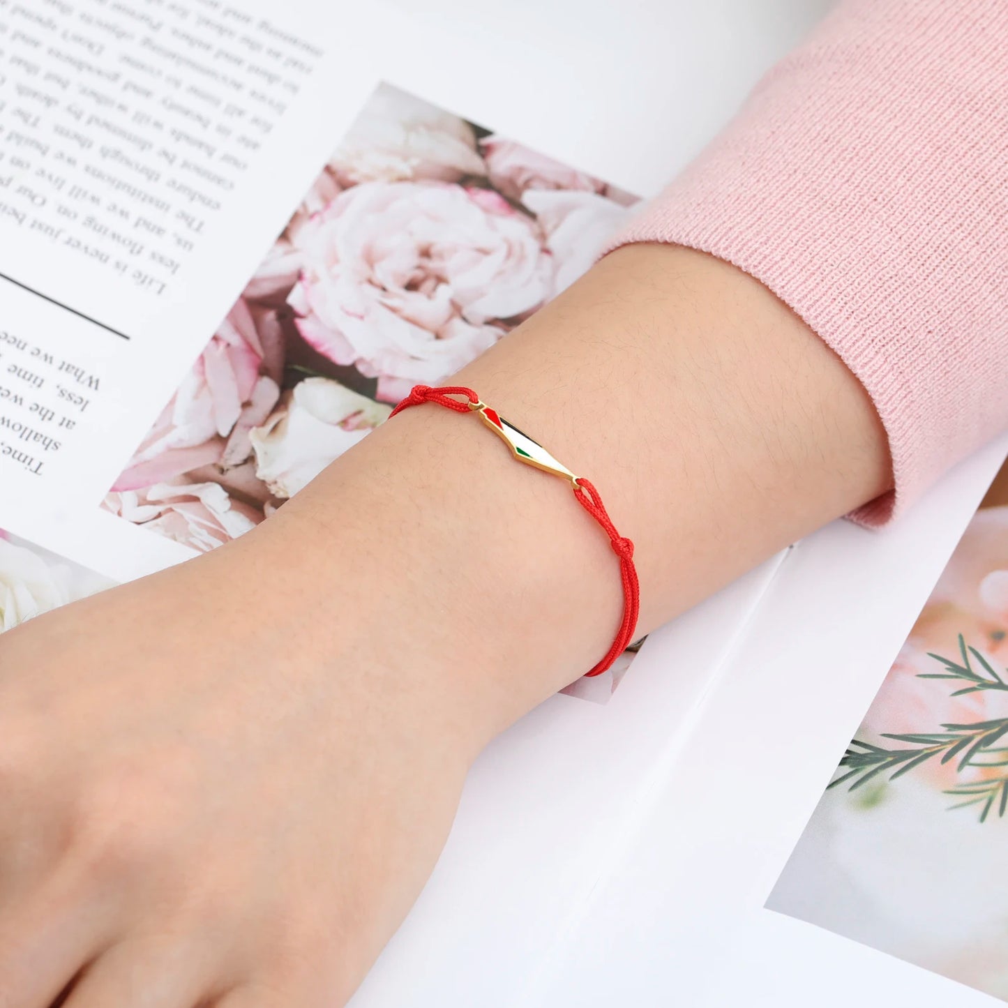 COOLTIME Bracelet à breloques pour femme avec carte de la Palestine en acier inoxydable réglable à double couche pour homme et femme, bijoux en gros