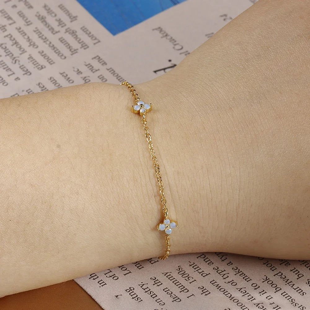 Colliers en acier inoxydable et Zircon pour femmes, plaqué or 18 carats, chaîne à quatre feuilles d'herbe, bijoux de luxe, cadeau, nouvelle collection