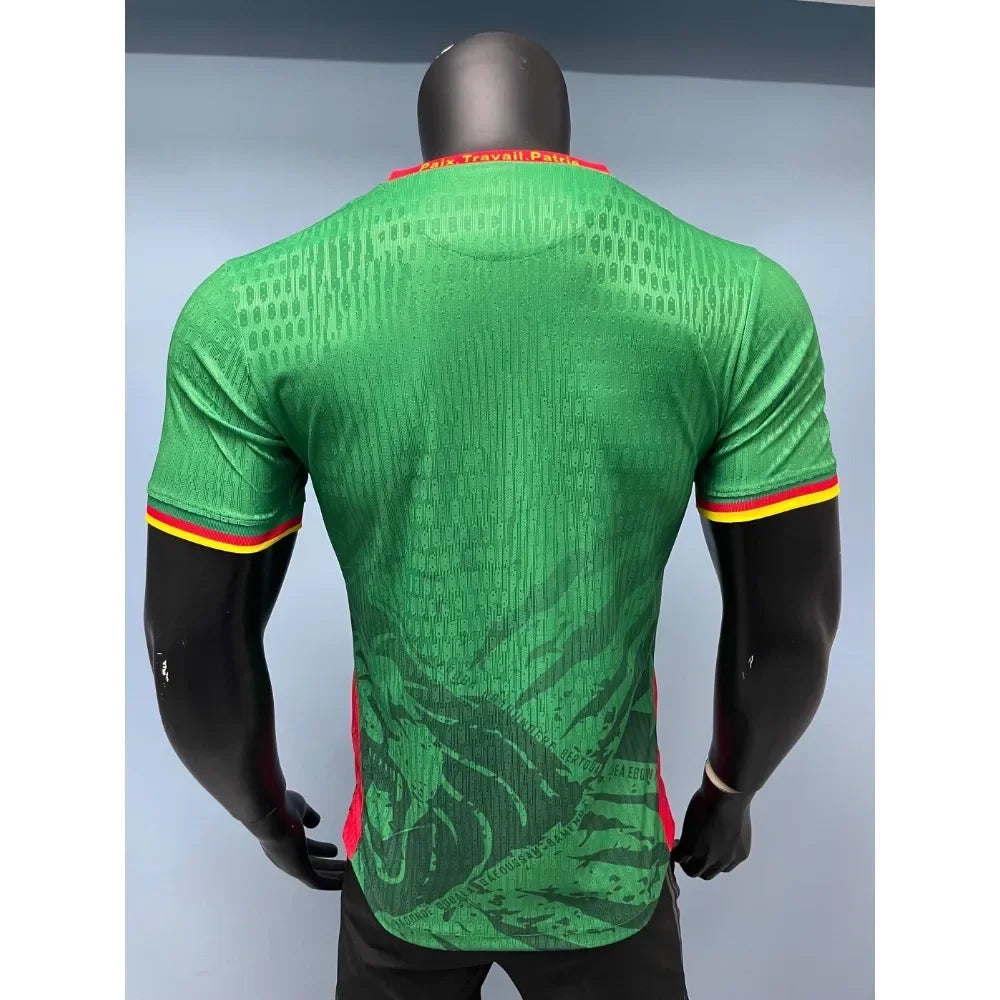 Maillot Football Cameroun Lions Indomptables 2024 - T-shirt 3D Respirant Version Joueur - Lencensa 