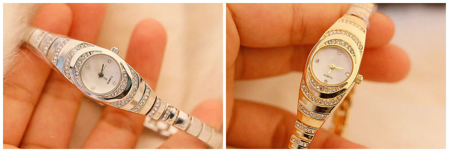 Dames montres à Quartz robe Montre femmes cristal diamant montres or argent horloge femmes Montre Femme