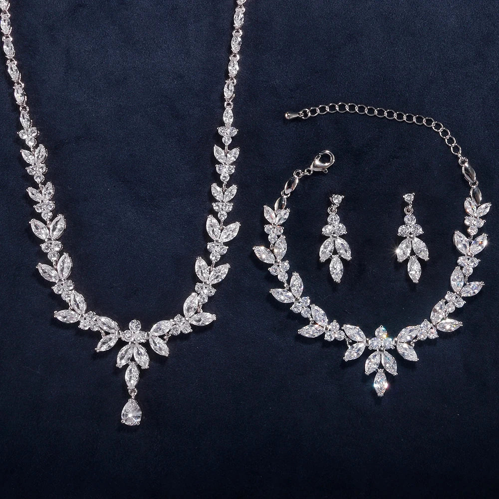 ZAKOL marque de luxe cubique zircone boucles d'oreilles collier élégant magnifique CZ mariage Banquet fête ensemble de bijoux