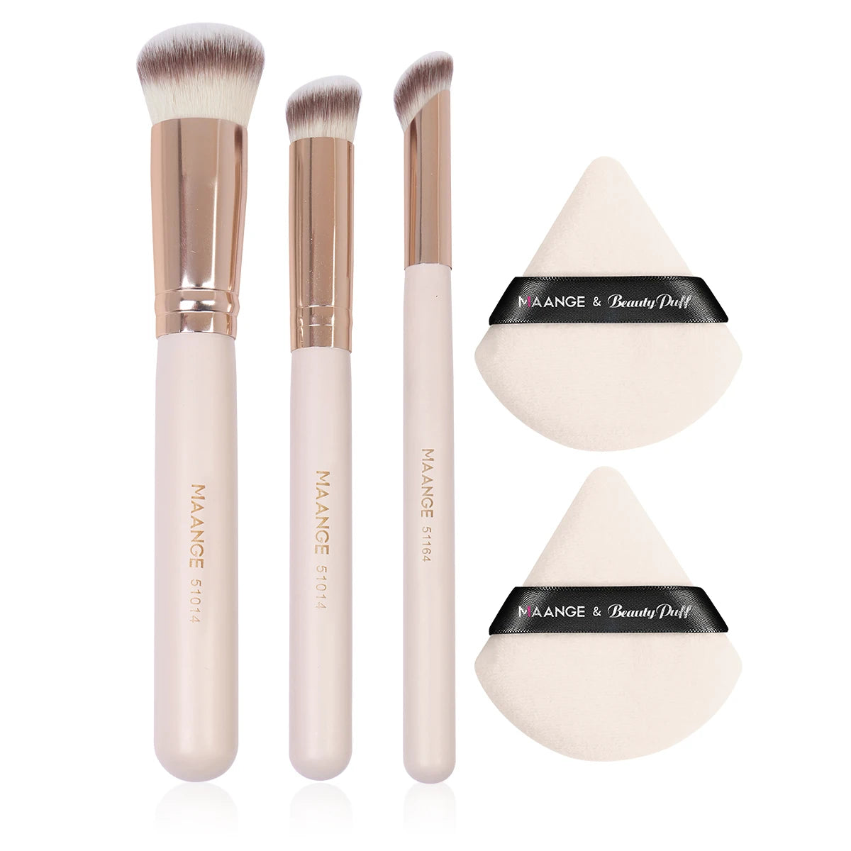 Maange-Ensemble de pinceaux de maquillage triangulaires, houppette à poudre, correcteur, fard à barrage, pinceau de maquillage, mélange cosmétique, outils de beauté, 3 pièces, 2 pièces - Lencensa 