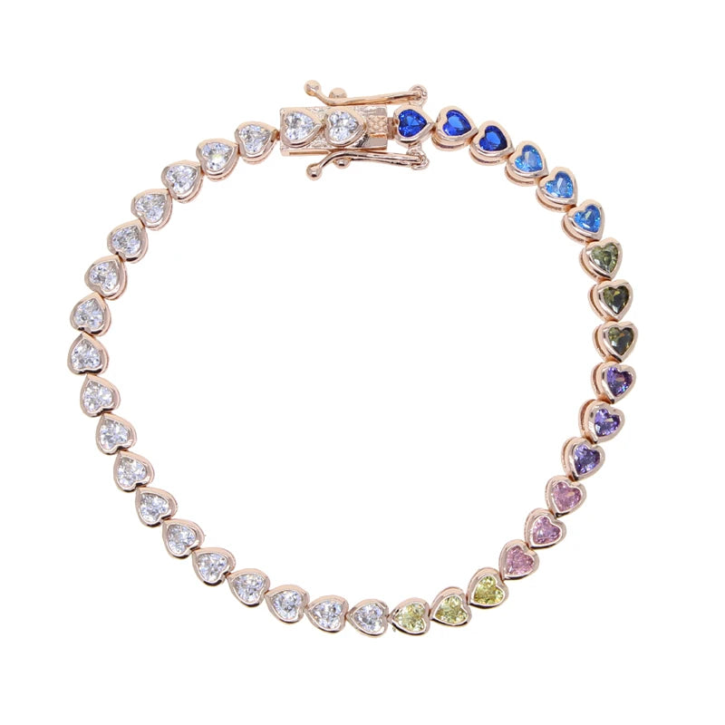 Bracelet en zircone cubique 5A CZ, lunette géométrique de différentes formes, chaîne de Tennis, bijoux classiques à la mode pour femmes