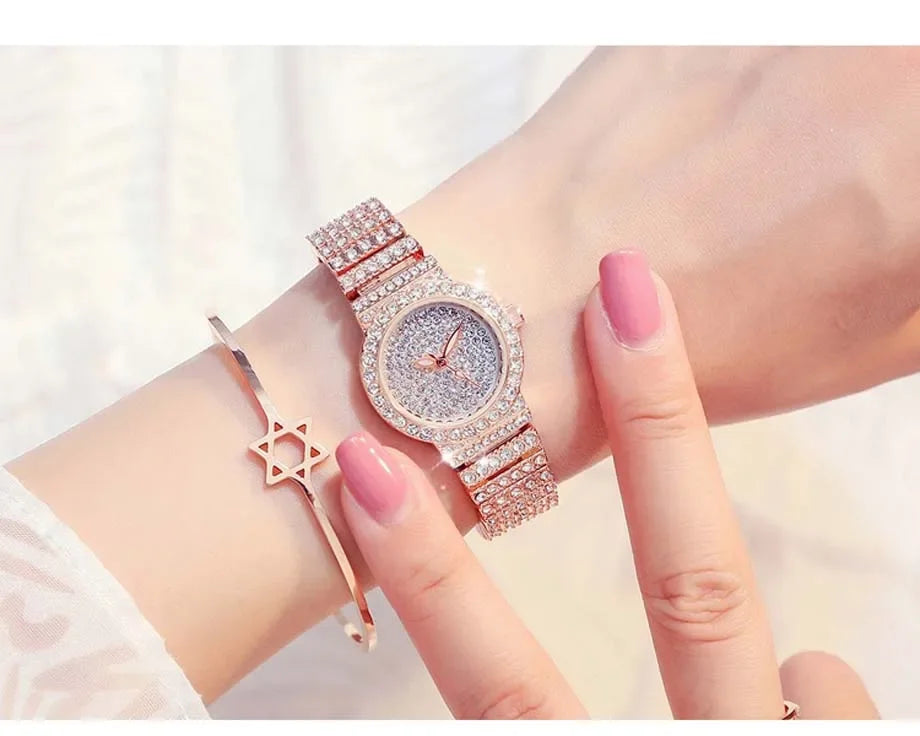 Montre Lencensa - Quartz Dorée Femme de Luxe, Élégance Intemporelle