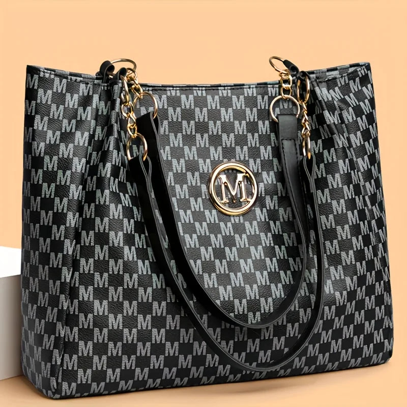 Sac à Main Femme FXZLLQ - Fourre-Tout Cuir PU Lettre M Vintage - Lencensa 