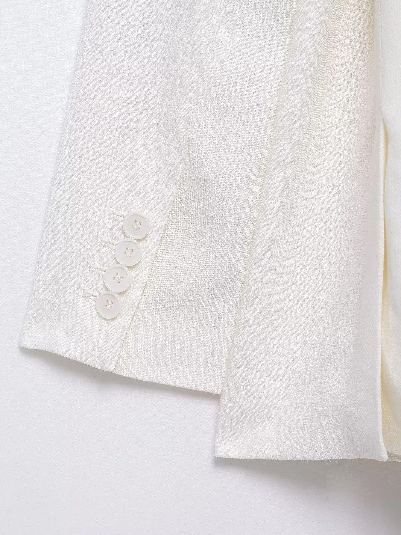 HH – costumes pour femmes, col rabattu blanc, manches longues, blazer à lacets + pantalon Long taille haute avec fermeture éclair, ensembles de mode printemps - Lencensa 