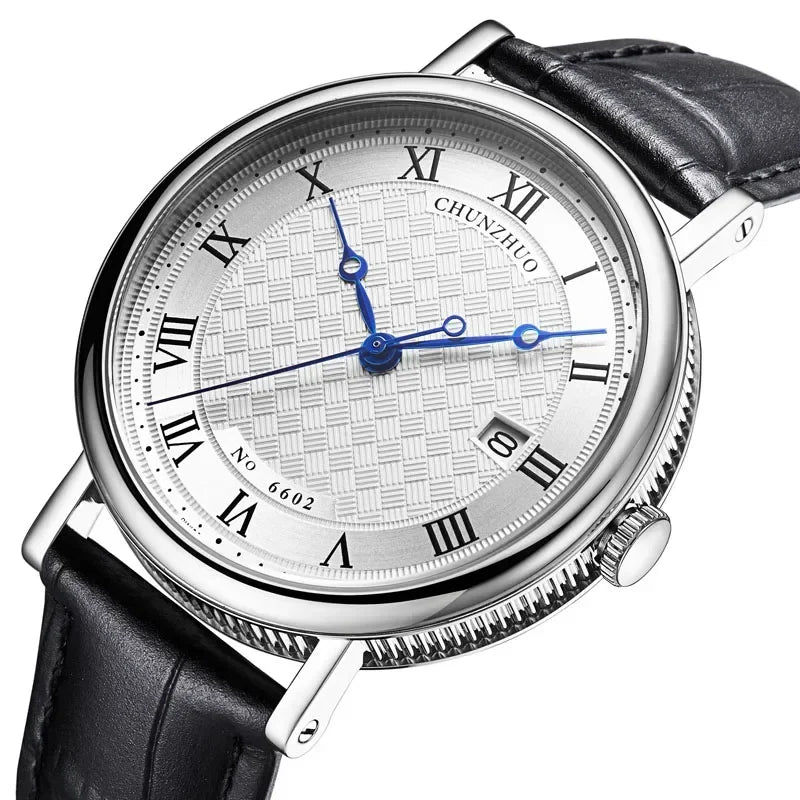 Montre à quartz ultra-plate pour hommes, mouvement d'anticorps contractés, 38mm, acier inoxydable importé du 10/2019 sur