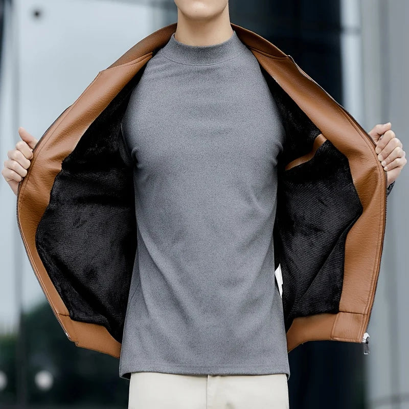 Veste en peluche épaisse pour hommes, de haute qualité, à la mode, belle veste en simili cuir, confortable et chaude, nouvelle collection