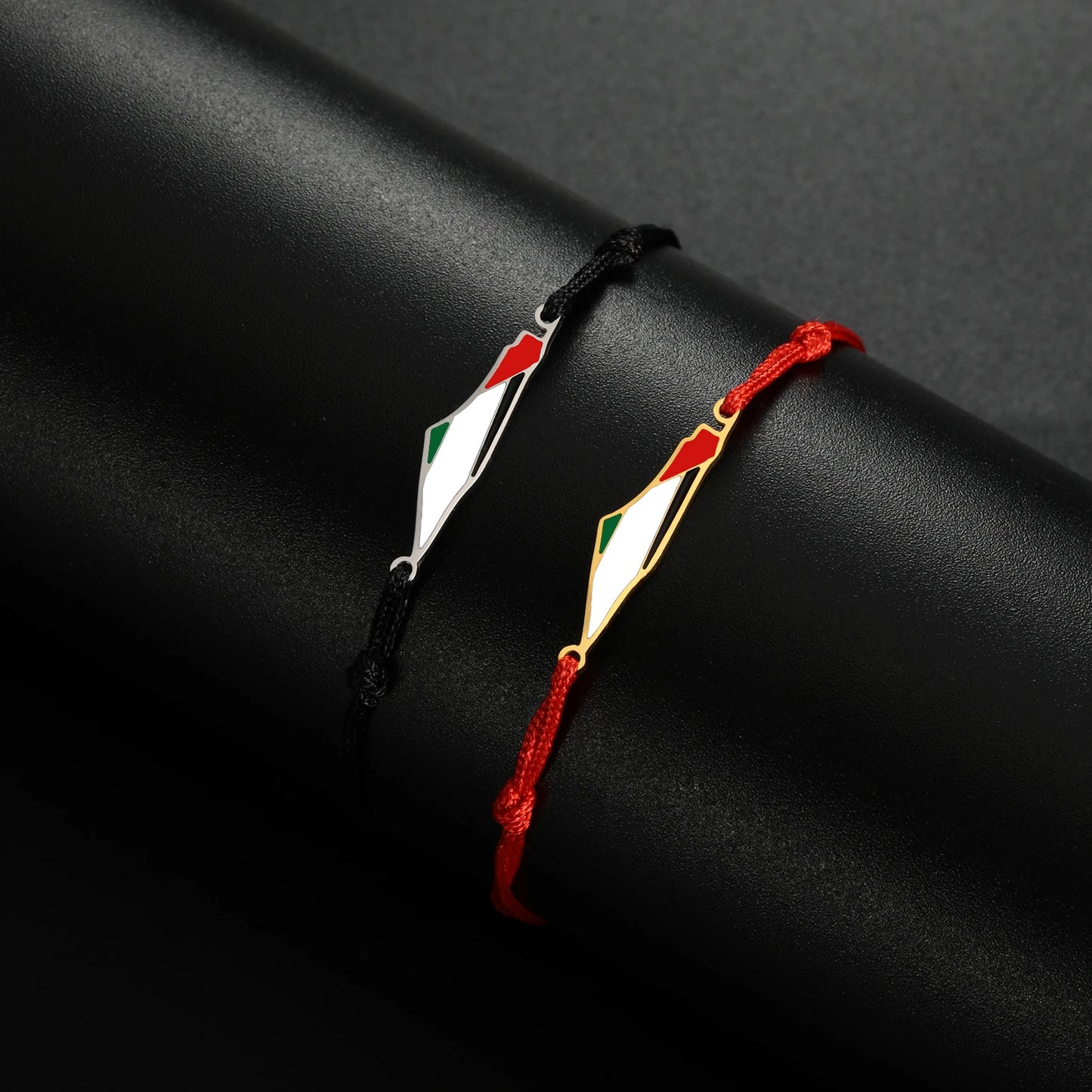 COOLTIME Bracelet à breloques pour femme avec carte de la Palestine en acier inoxydable réglable à double couche pour homme et femme, bijoux en gros