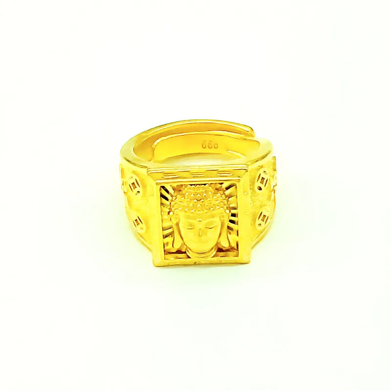 Véritables matiques en or 18 carats pour hommes, matiques de document, père, frère, tête de bouddha, religion, ne se décolore pas, bijoux fins, cadeaux, 100%