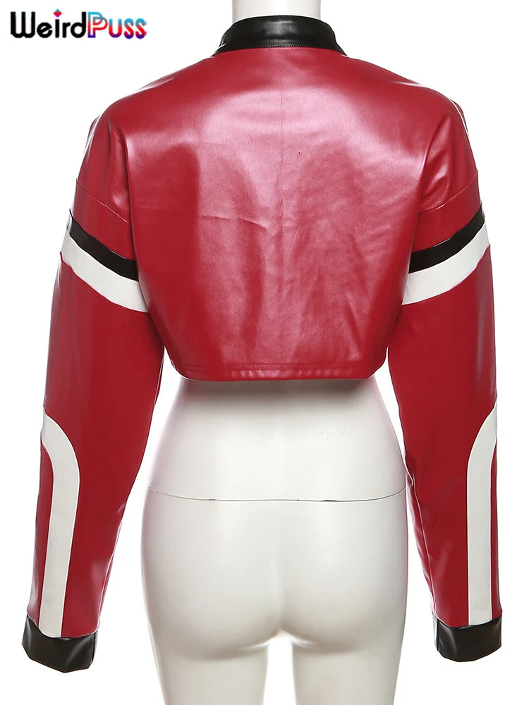 Veste Varsity Femme en Cuir - Blouson Streetwear Automne