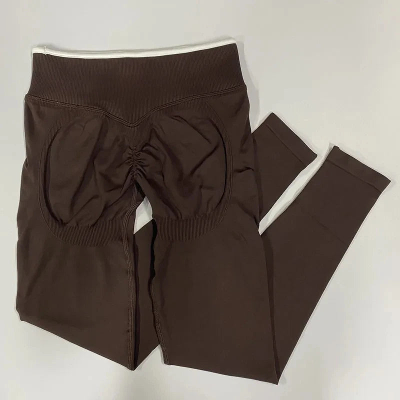 Ensemble Yoga Femme Seamless - Legging + Brassière Anti-Choc Bretelles Croisées - Lencensa 